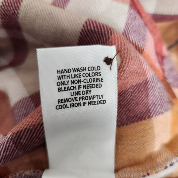 Shyanne Womens Plaid Button-Down Shirt Orange Red Large - Picture 11 of 14